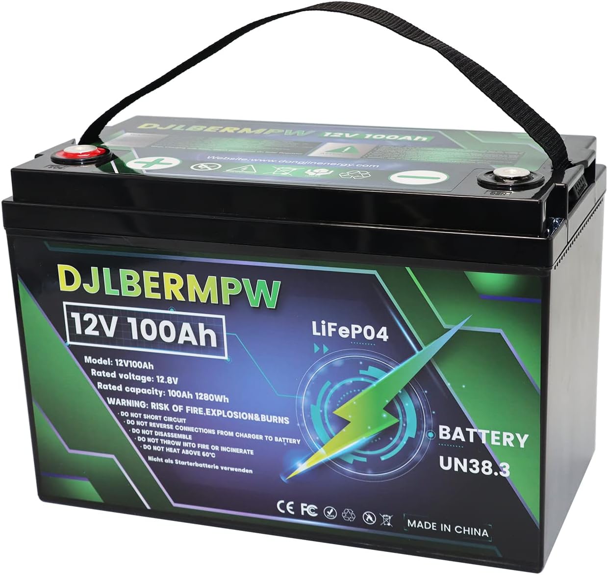 1280Wh 12V Lithium Battery w/ BMS - 8000+ Cycles
