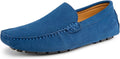 Go Tour Mens Suede Calfskin Leather Loafers for Men - Classic Slip On