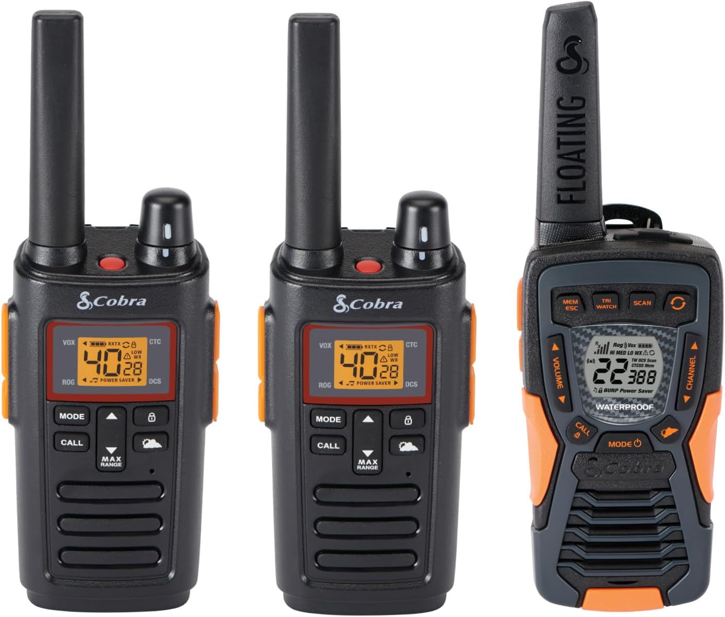 Cobra RX380 Walkie Talkies Bundle with Waterproof ACXT1037R