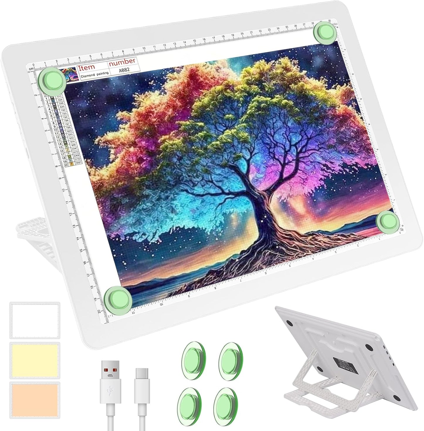 Phylosal A4 LED Light Pad with Built-in Stand for Artists