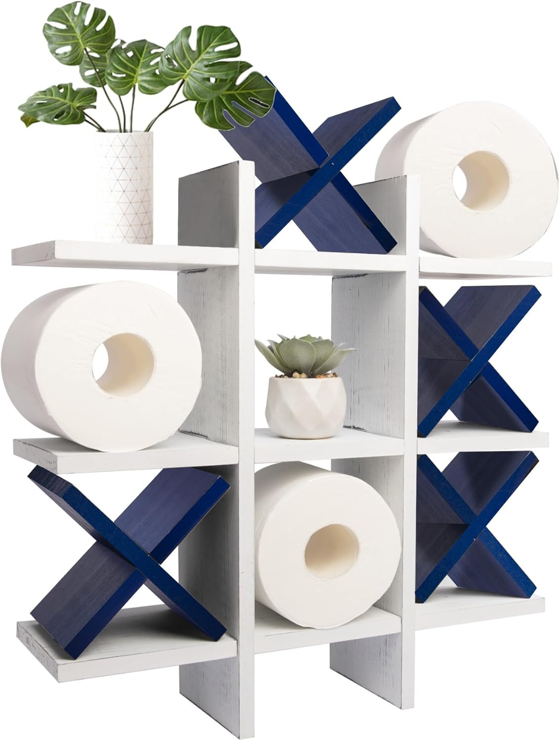 Handmade Tic Tac Toe Toilet Paper Holder for Fun Bathroom Decor