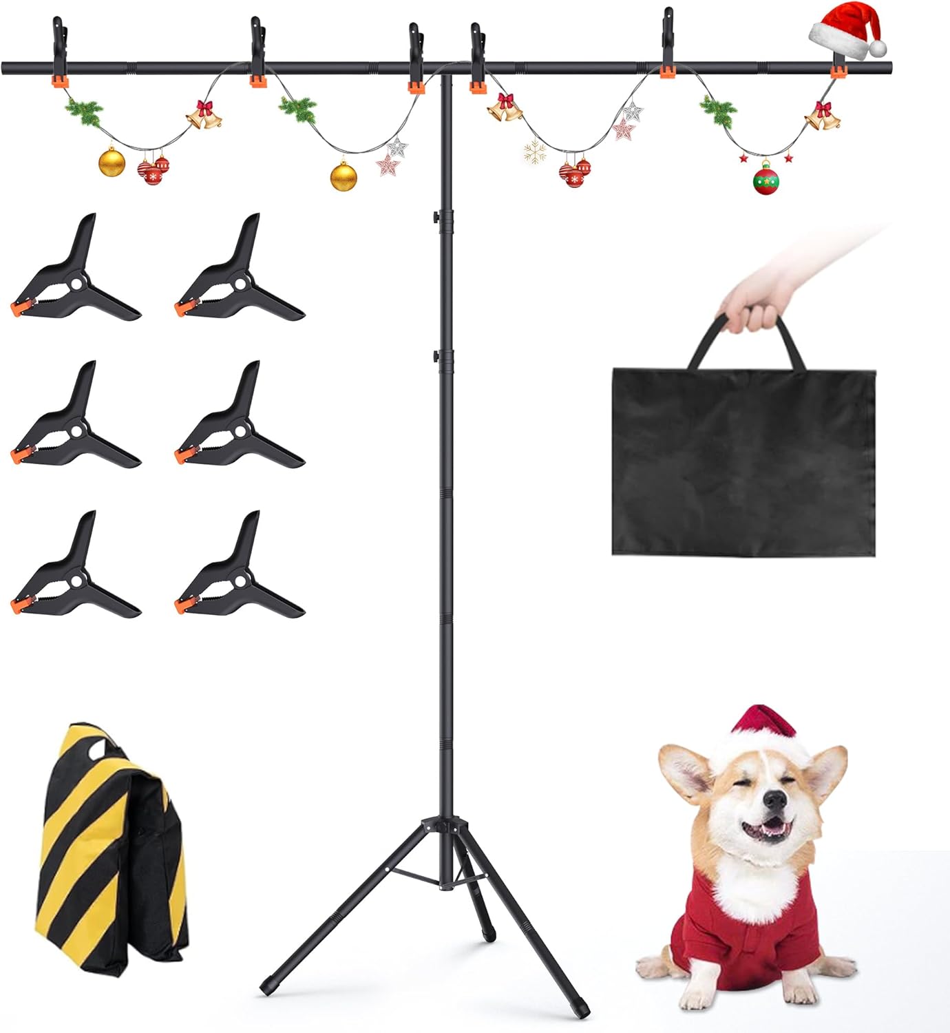 Portable T-Shape Backdrop Stand Support Kit for Photography