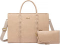 Laptop Tote Bag for Women 15.6 in Beige - Vintage Waterproof Work Bag