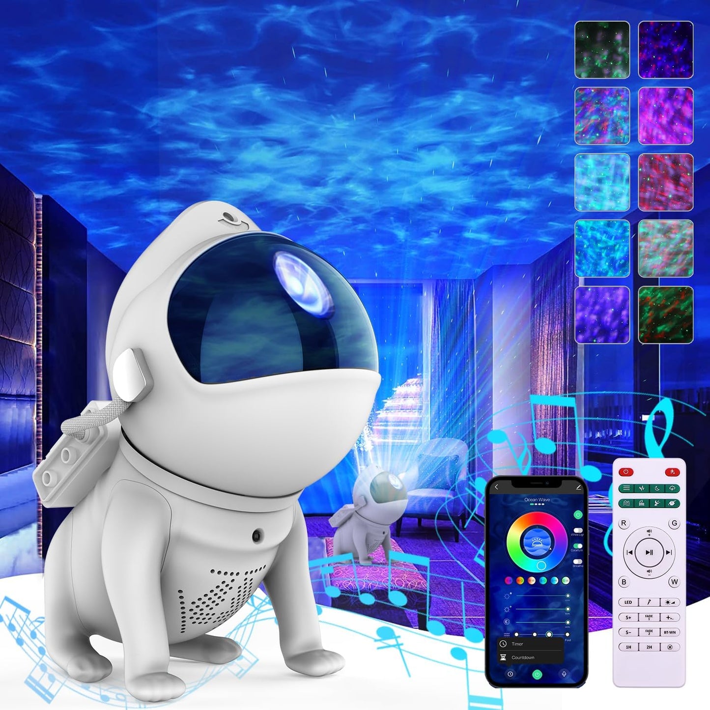 Immersive Ocean Waves Galaxy Projector - Sleep Aid