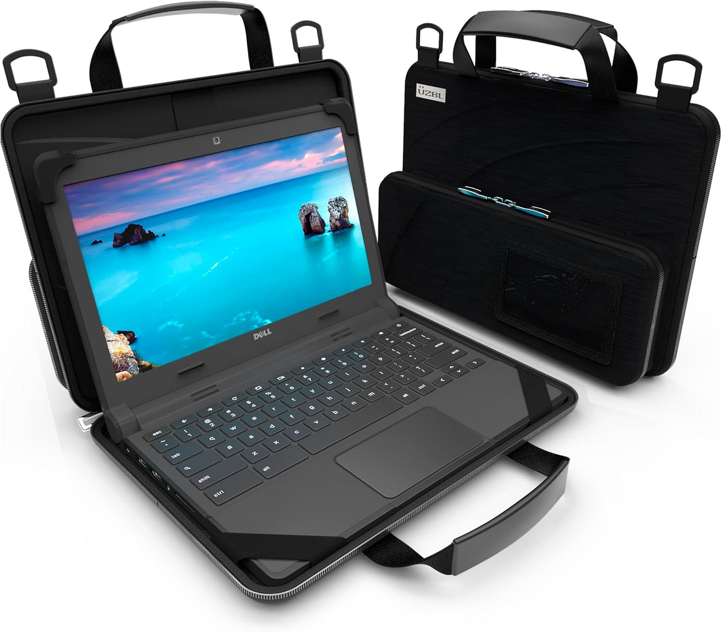 13-14 Inch Chromebook Protective Hard Case with Pouch & Strap