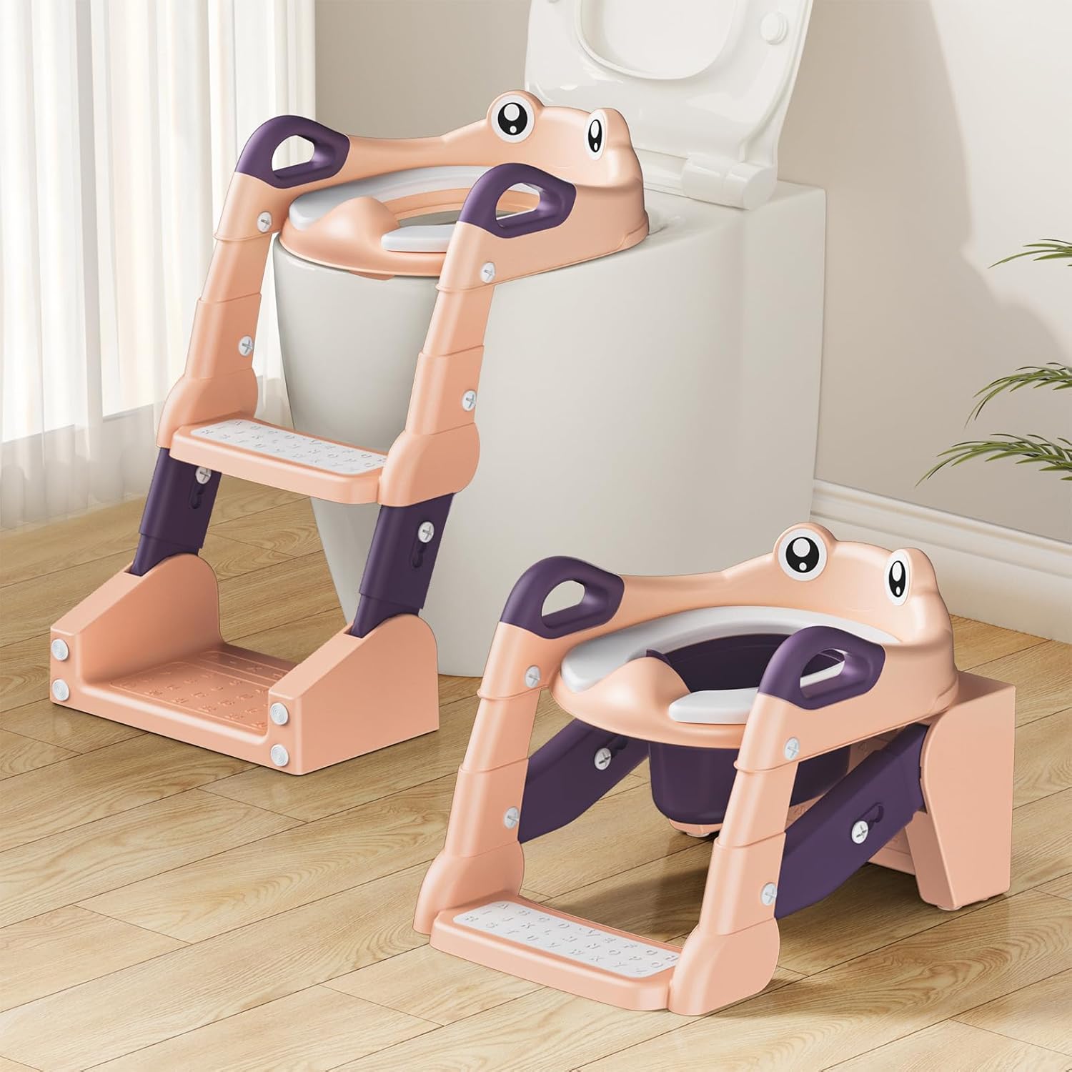 Potty Training Seat for Toddlers with Step Stool and Splash Guard
