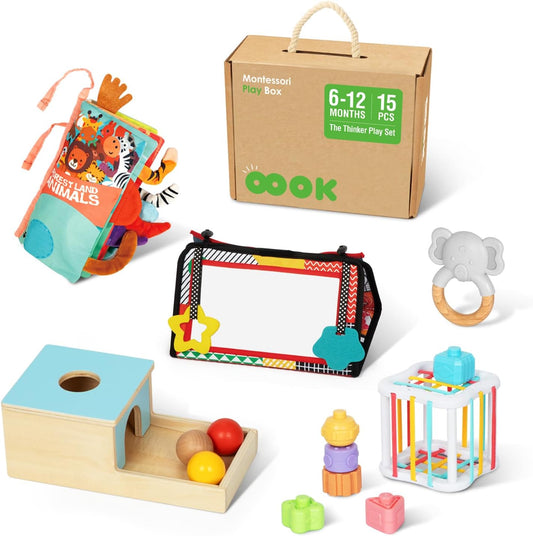 TOOKYTOY Baby Montessori Learning Kit: 7-in-1 Developmental Fun