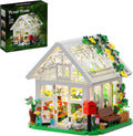 Flower House Building Set - Creative Greenhouse Model with LED Light