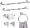 Chrome Bathroom Hardware Set 6 Pieces Towel Bar Set - Modern