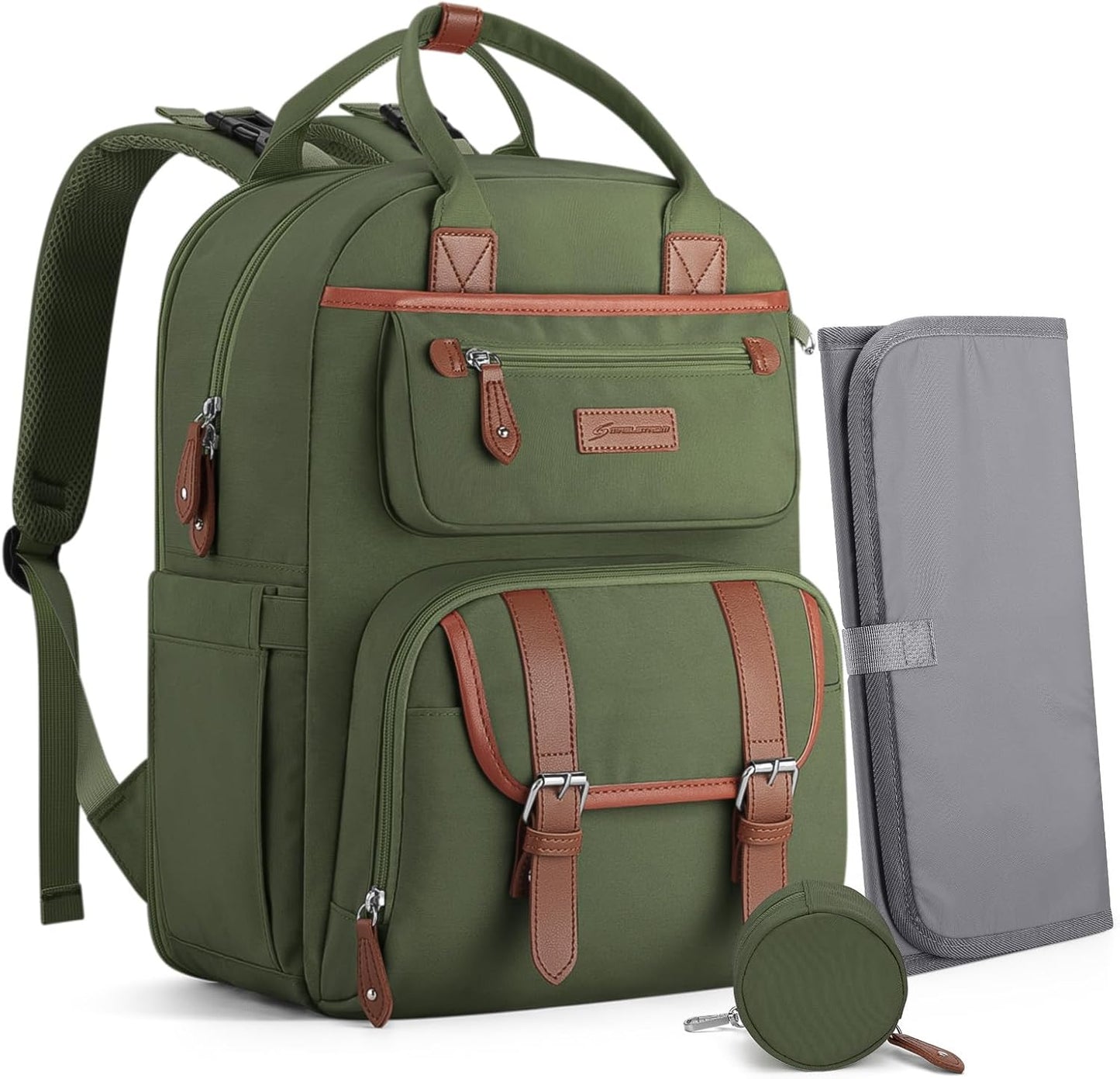Maelstrom Diaper Backpack: Expandable 30L Army Green Design
