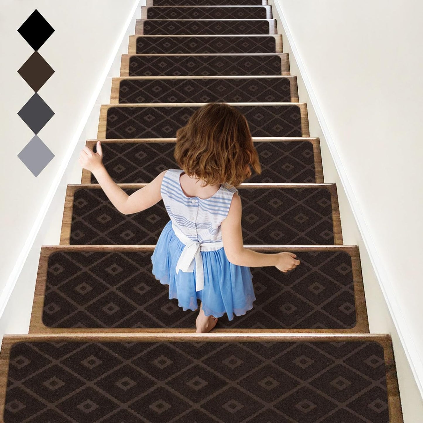 RIOLAND Non-Slip Carpet Stair Treads for Safety and Comfort