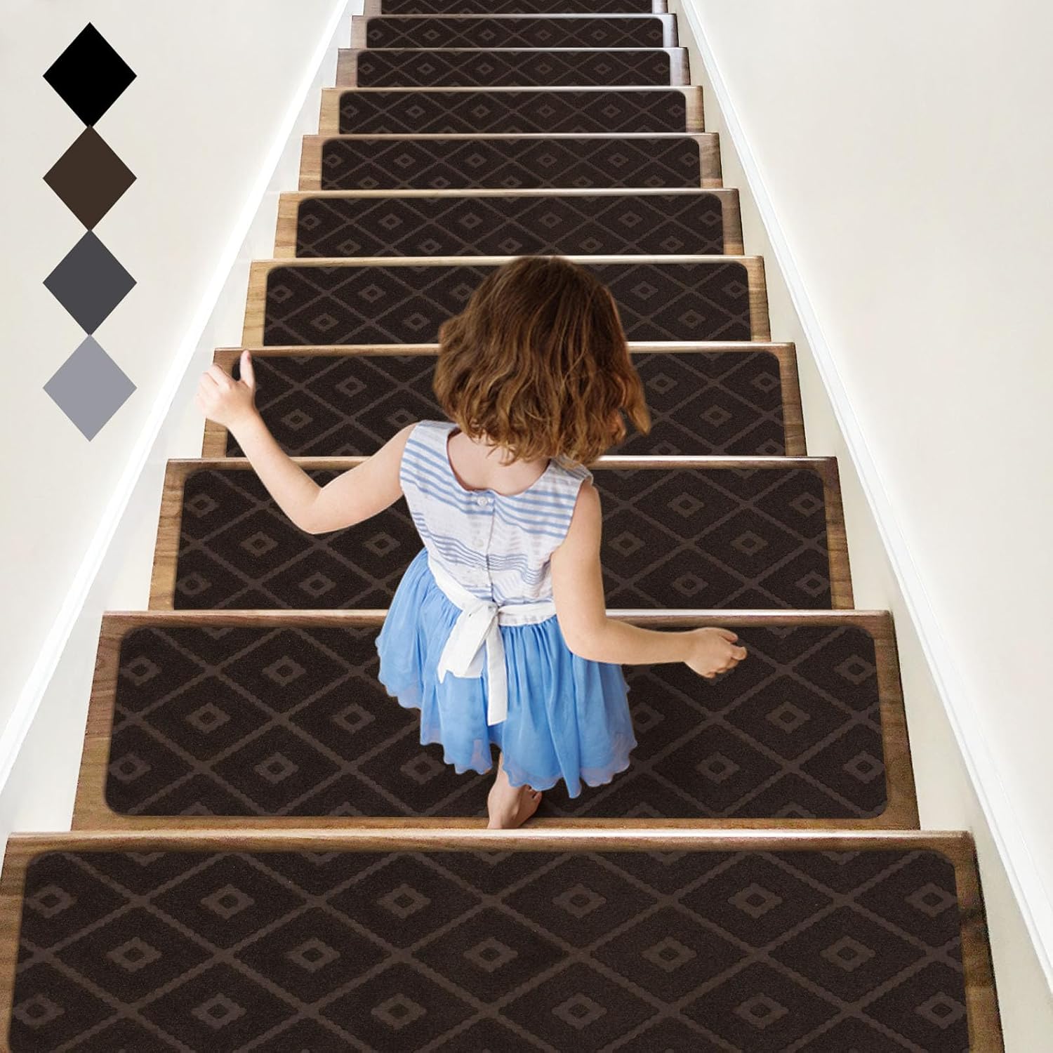 RIOLAND Non-Slip Carpet Stair Treads for Safety and Comfort