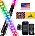 3FT Whip Lights with Spring Base - Bright RGB Chase Whip