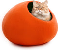 Woolygon Premium Wool Cat Cave Bed - Warm Felt Retreat