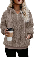 Nirovien Womens Sherpa Pullover Oversized Fuzzy Hoodie (Style KMCP)