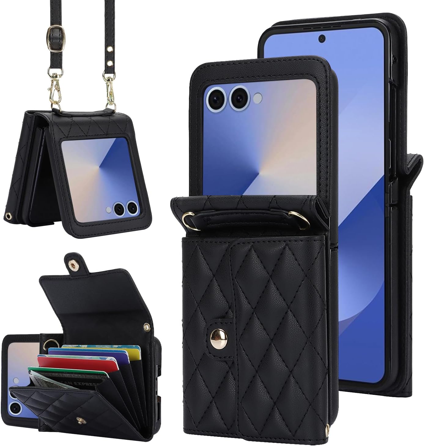 Stylish Accordion Crossbody Wallet Case for Samsung Galaxy Z Flip 7