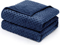 Weighted Blanket Twin 15 lb Navy Blue - Minky Dot Comfort