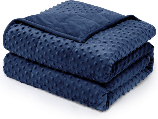 Wemore Minky Dot Weighted Blanket for Adults - 15 lb Comfort