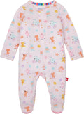 Magnetic Me Girls Modal Magnetic Baby Footie Pajamas - Easy Night warm