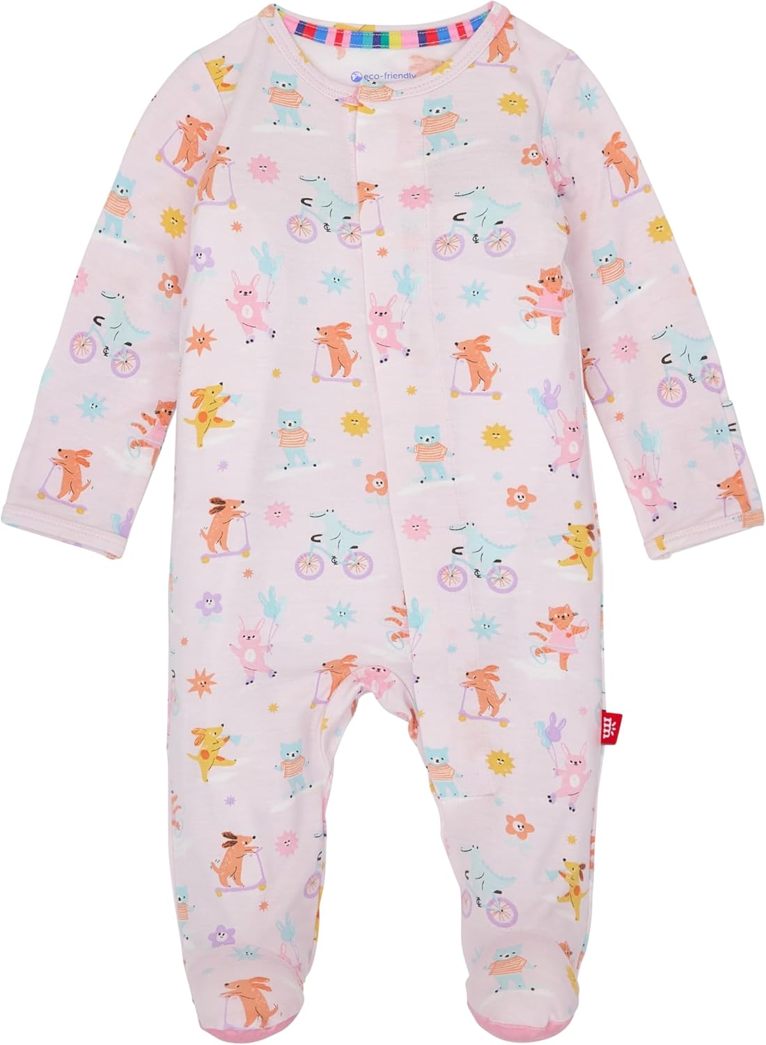Magnetic Me Girls Modal Baby Footie Pajamas for Easy Dressing