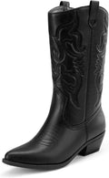 DREAM PAIRS Women's Cowboy Boots Mid Calf - Comfortable (Style 7LV2)