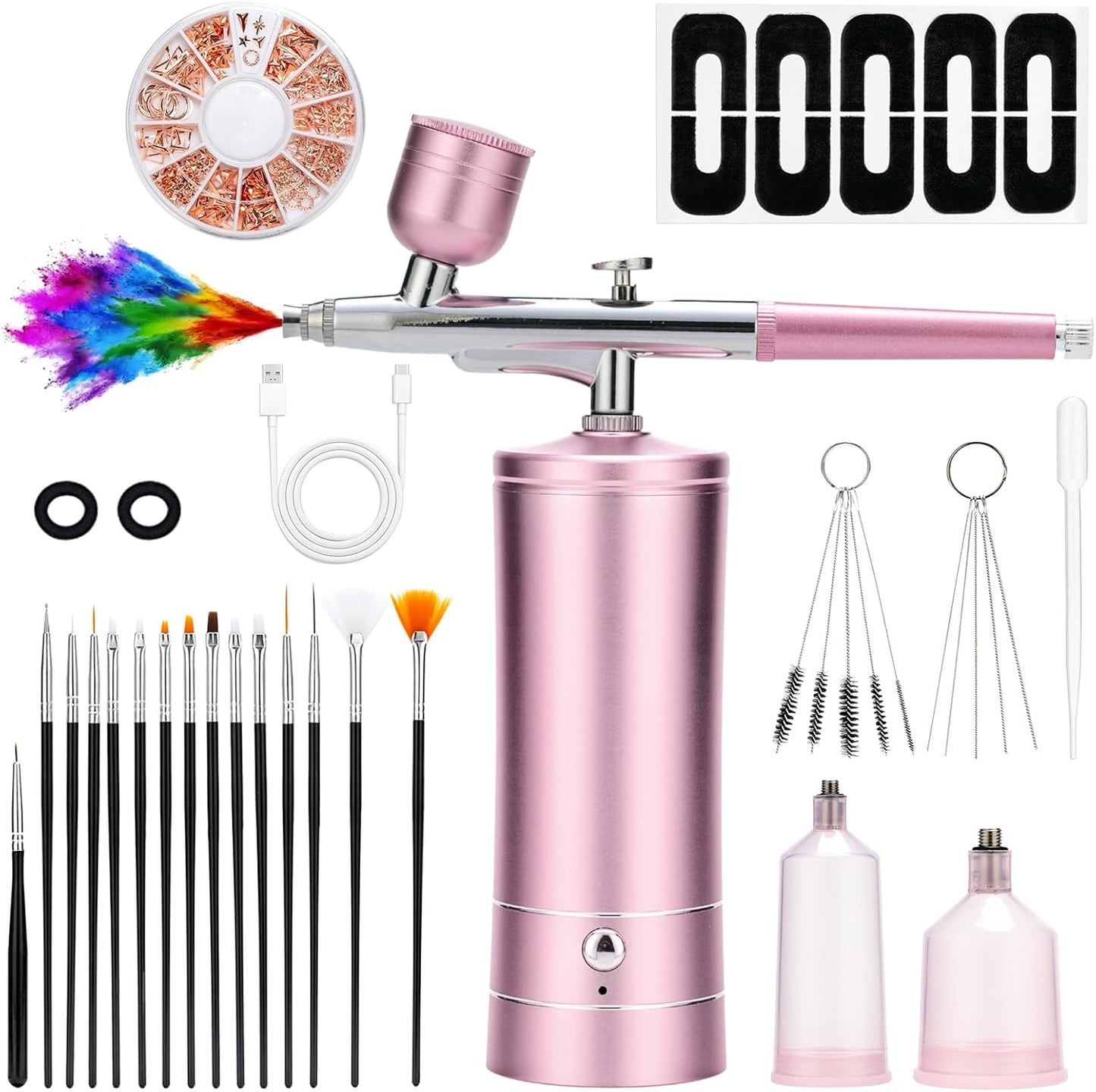Portable Airbrush Kit: High-Pressure, Cordless Versatility!