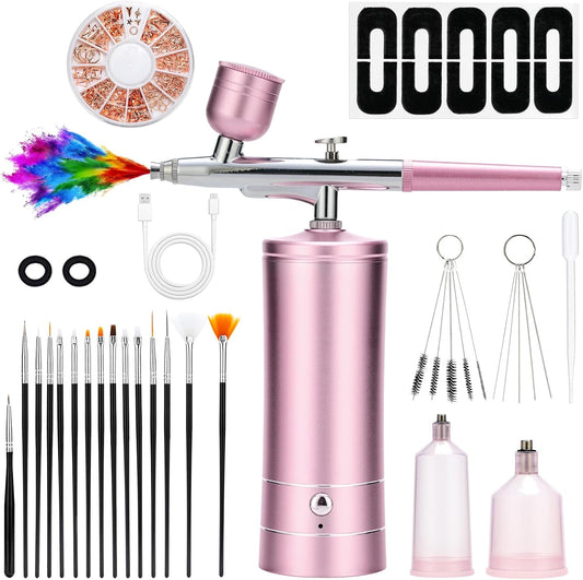 Portable Airbrush Kit: High-Pressure, Cordless Versatility!