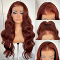 13x6 Reddish Brown Lace Front Wig - Red Brown Body Wave Glueless