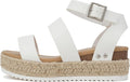 Soda Women Open Toe Buckle Ankle Strap Espadrille Flatform - Casual