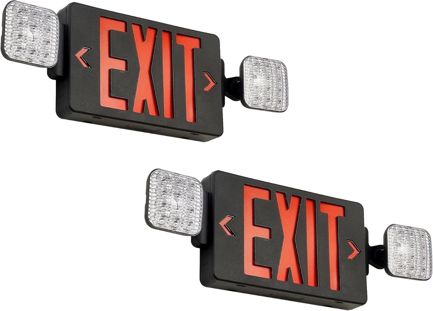 GZRUIYANG Black Housing Exit Sign with Emergency Lights Red
