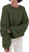 Cable Knit Oversized Sweater Women - Comfy Fall/Winter Pullover