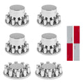 32/33mm Semi Truck Lug Nut Covers Kit - Chrome Screw-On Hub Caps