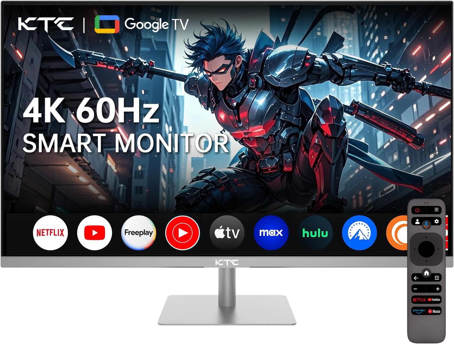 32 4K Smart Monitor: Google TV, Dolby Audio, Hey Google Voice, HDR, WiFi