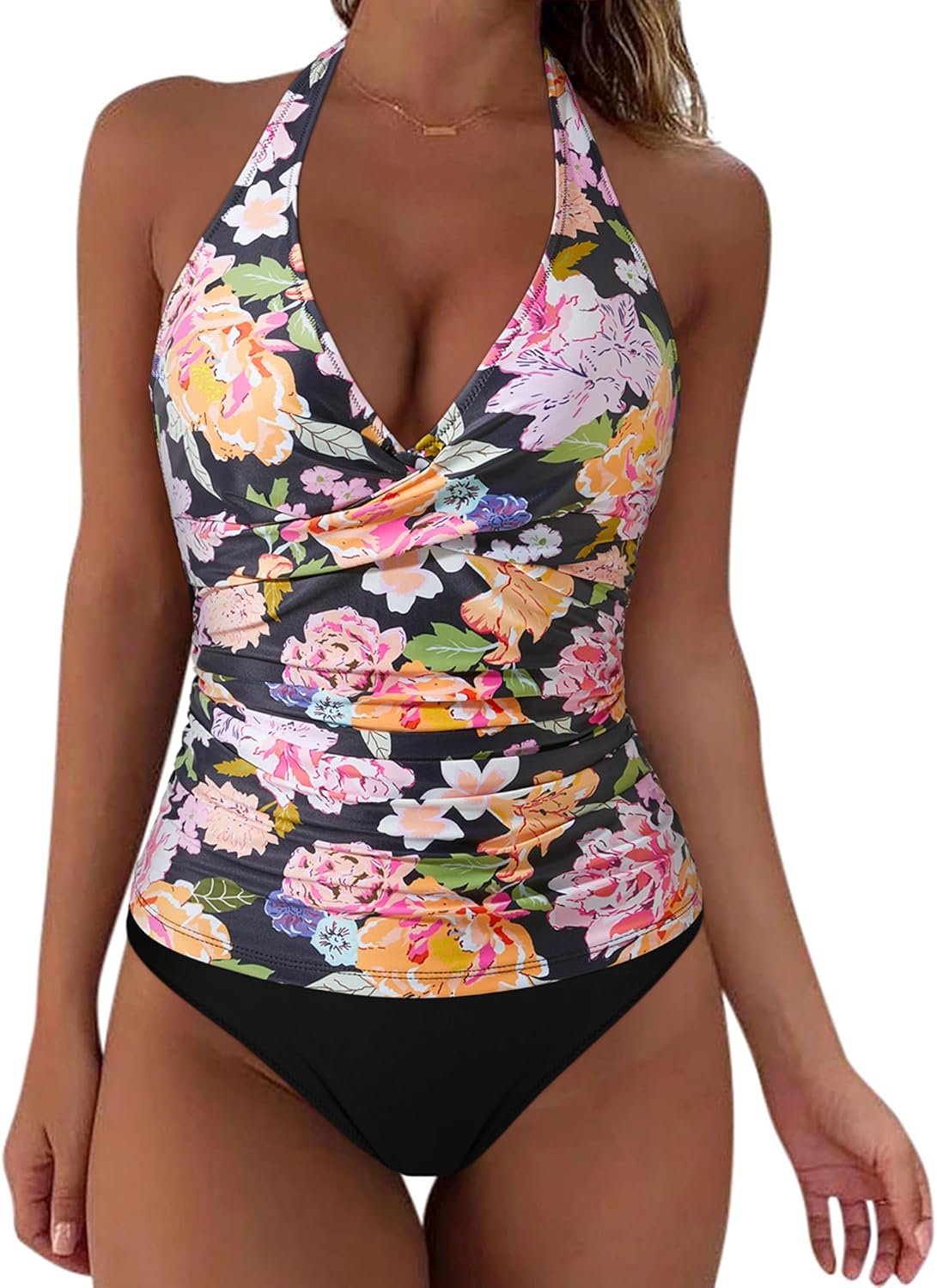 SUUKSESS Women Sexy Halter Tankini Bathing Suits for Summer