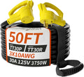 50 FT 30 Amp RV Extension Cord 10/3 STW - Weatherproof Power Solution