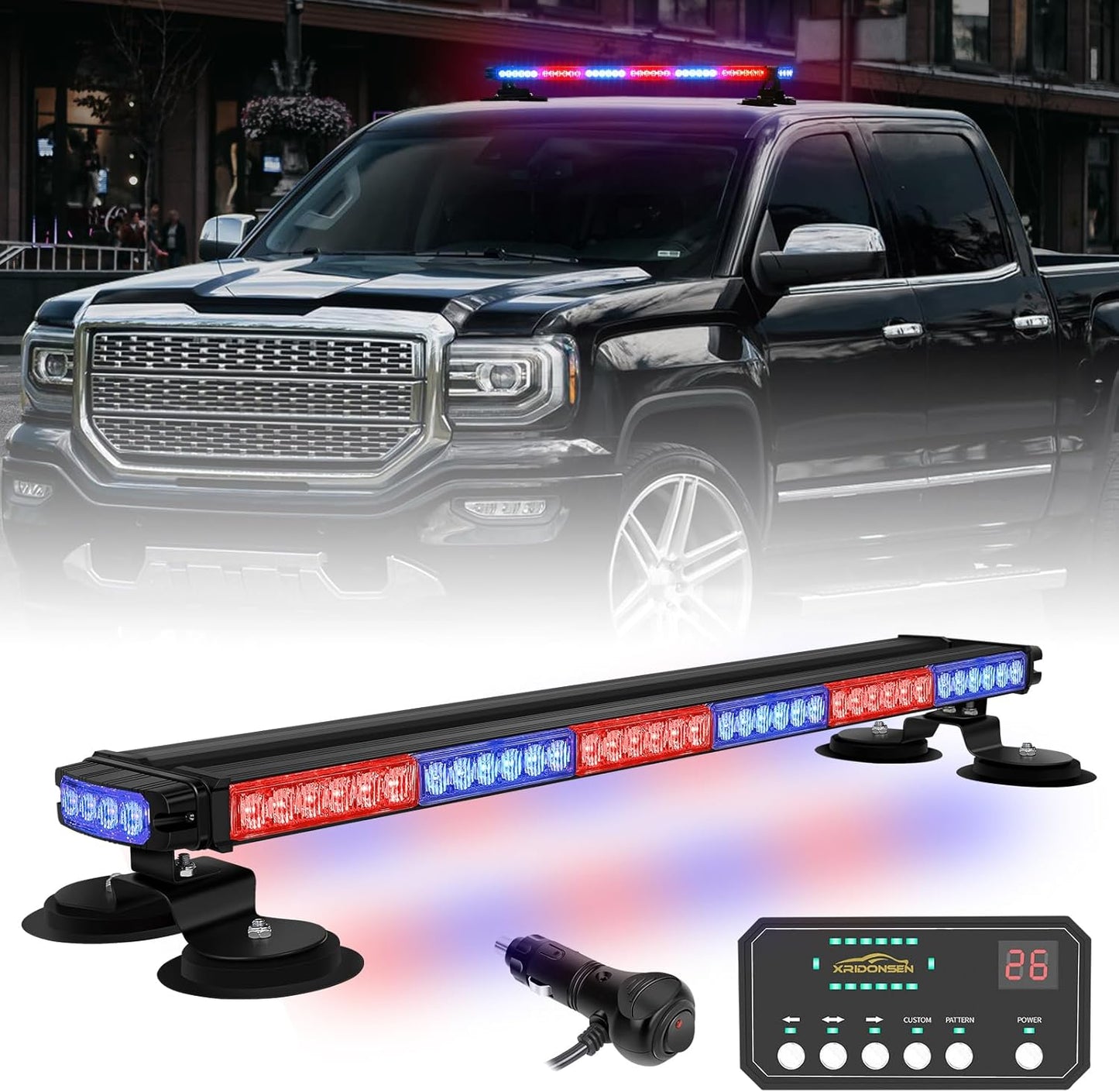 XRIDONSEN 28.4in Police Lights Bar for Emergency Vehicles