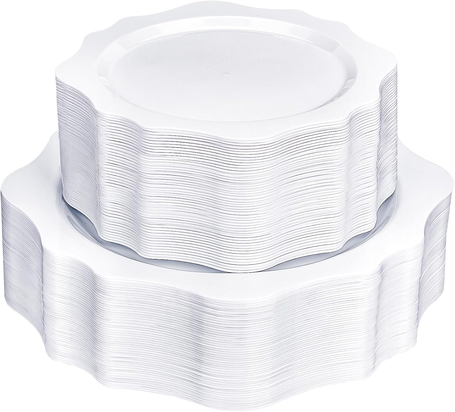 100 PCS White Disposable Plates for Elegant Parties and Events