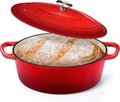 Oval Dutch Oven 5QT Enameled Cast Iron - Bread Baking & Braising