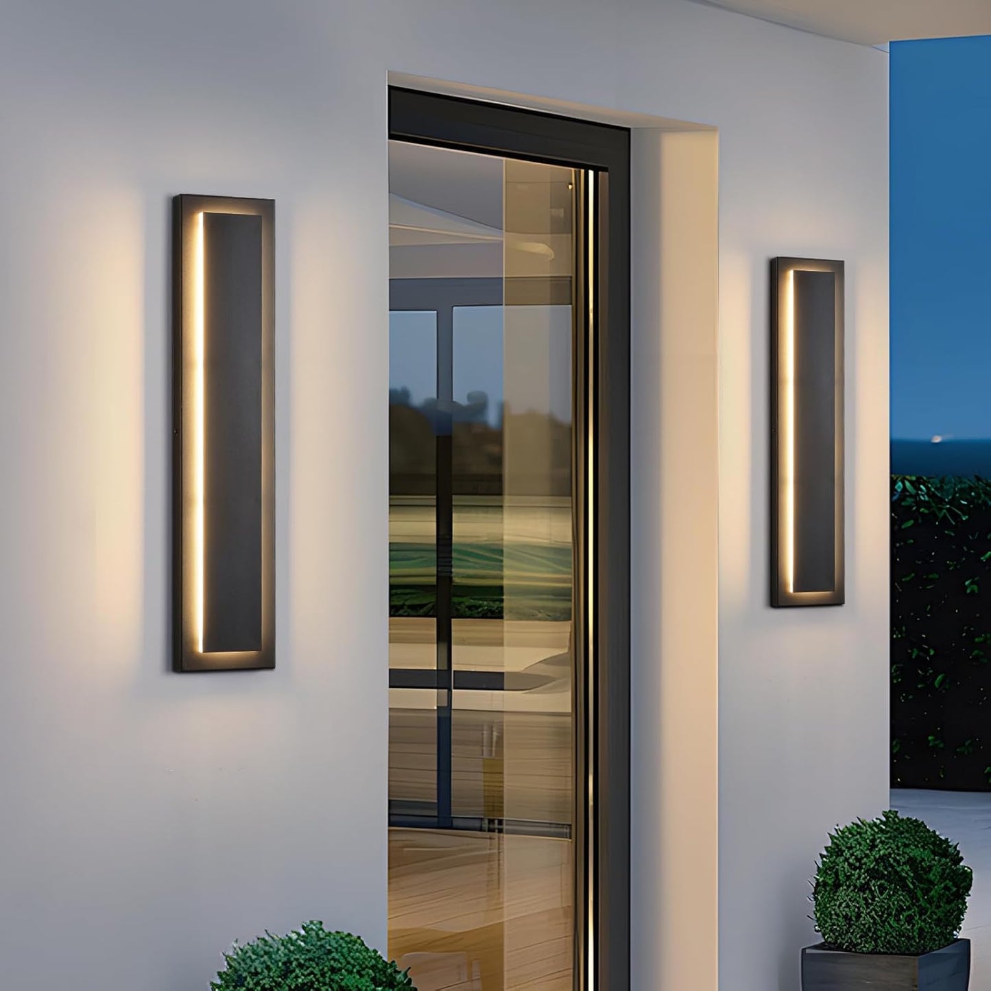 Modern Outdoor Wall Sconce 23.6 Inch Black LED Lighting Fixture