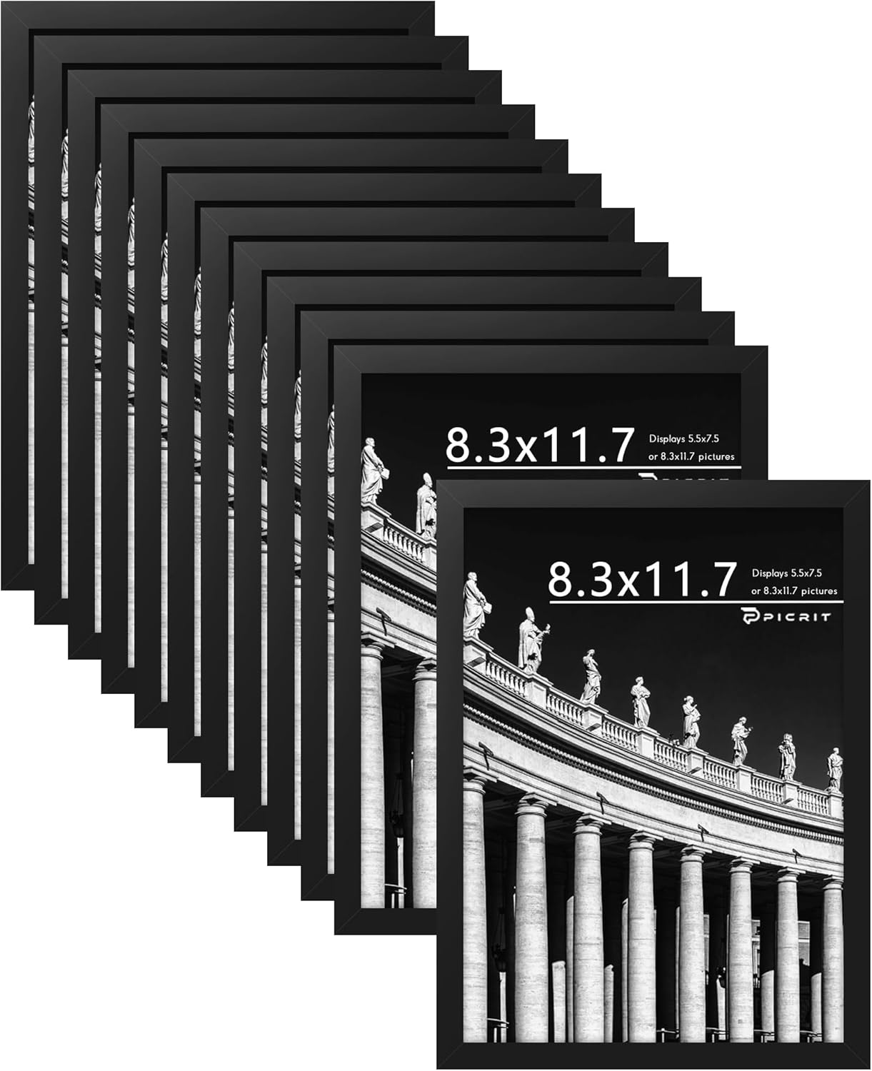 Picrit A4 Picture Frame Set of 12 for Wall or Table Display
