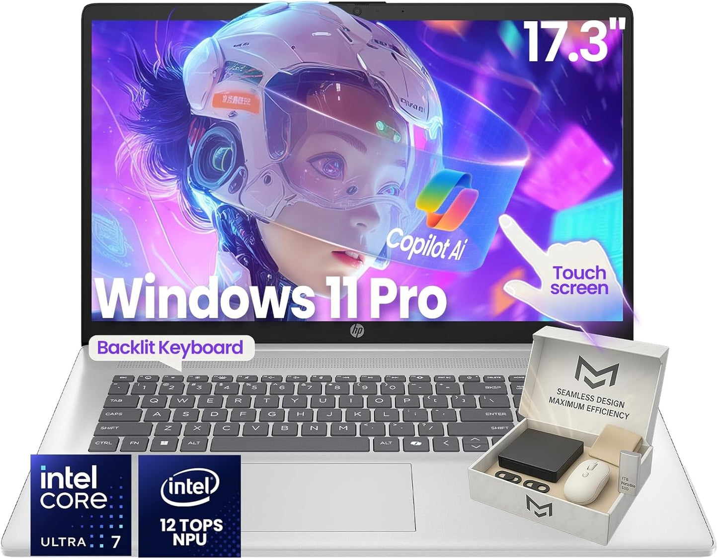 HP 17-inch Touchscreen Business Laptop with AI Copilot Ready