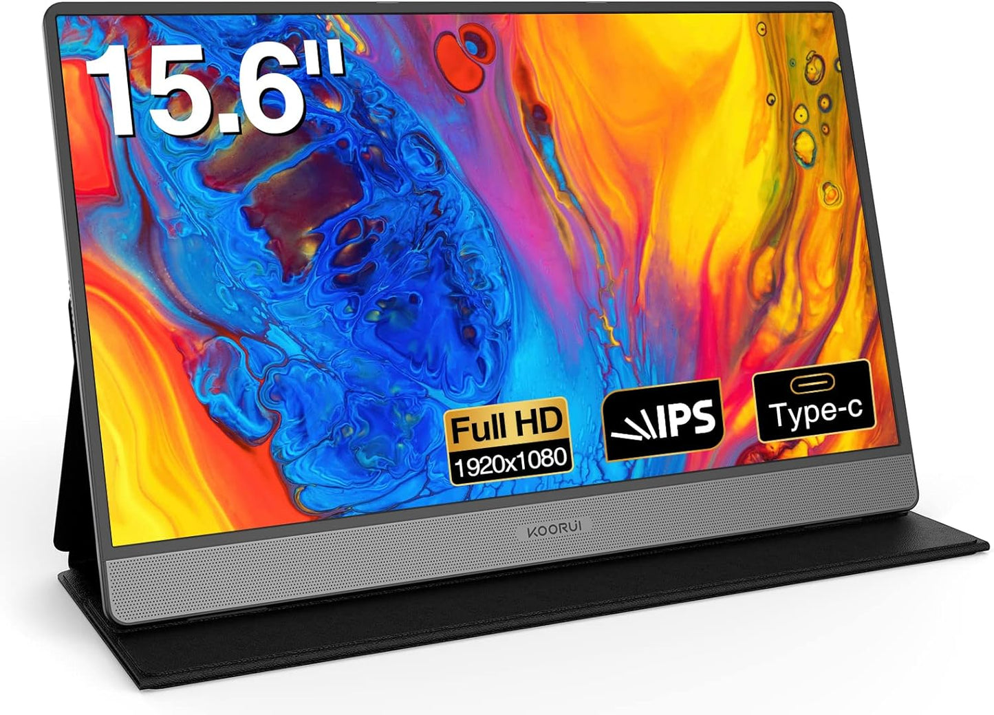 KOORUI 15.6 FHD Portable Monitor - Dual Speakers