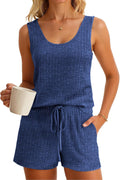 Imily Bela Womens Pajama Set 2-Piece Ribbed Knit Tank & Shorts