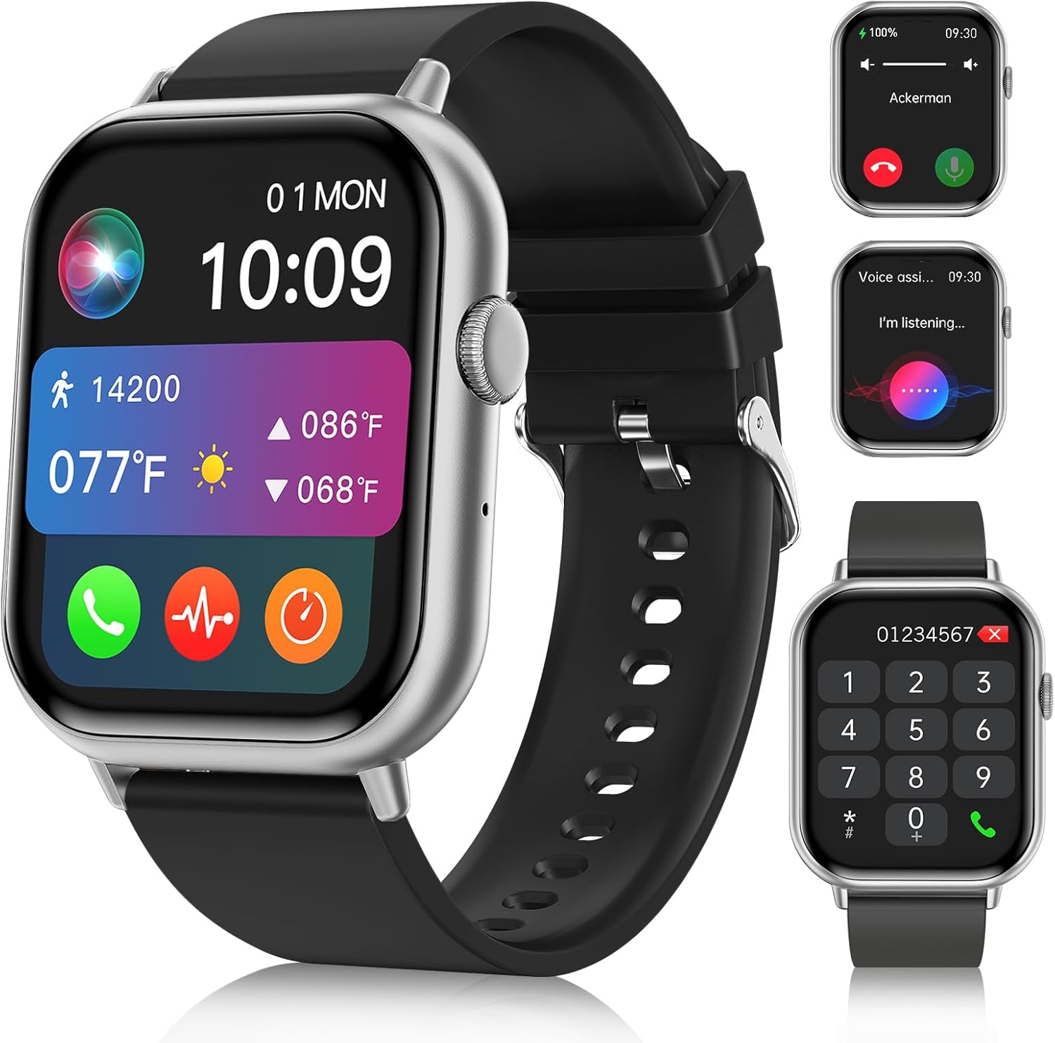 Smart Watches for Men Women with 2.01in HD Screen & Health Monitor
