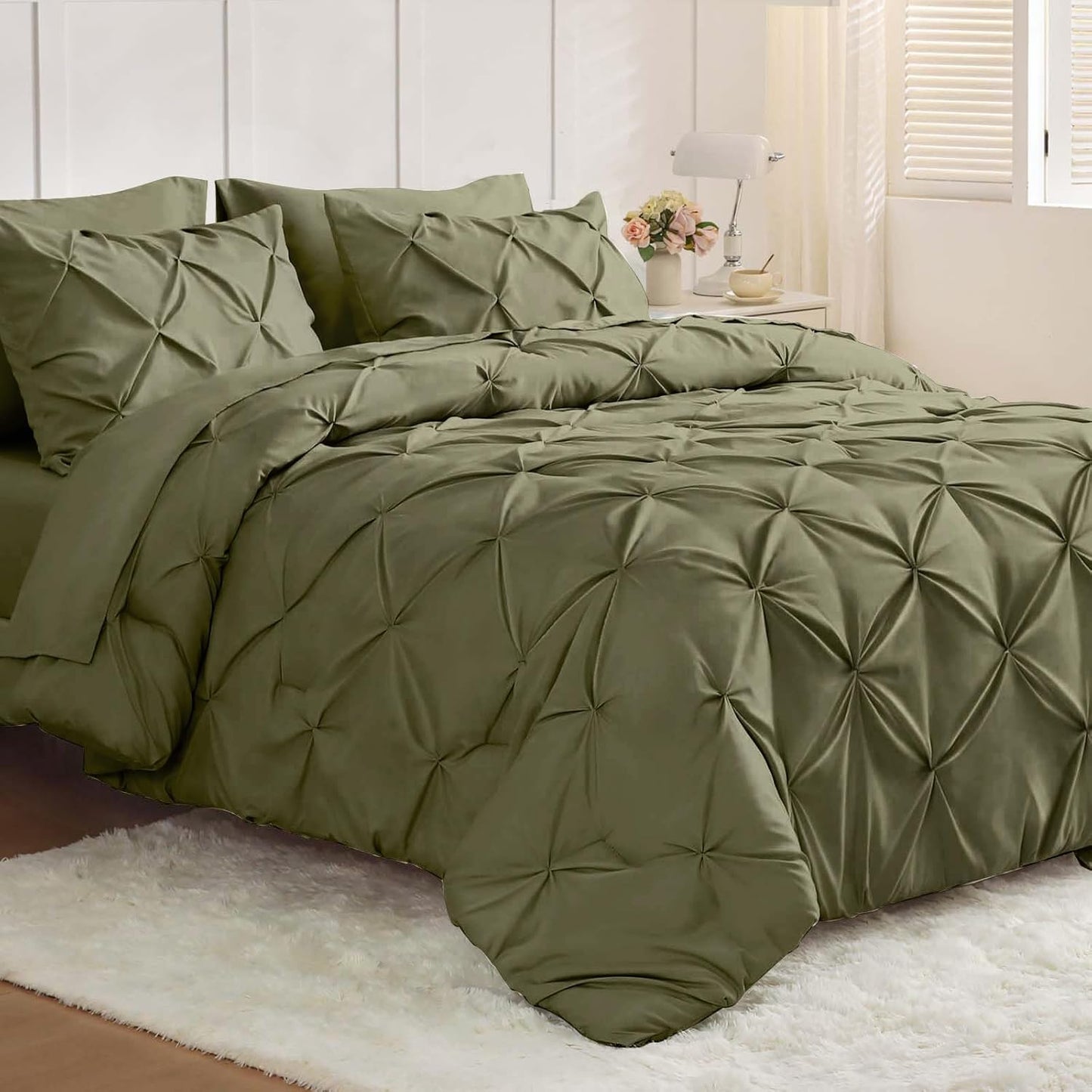 JOLLYVOGUE Queen Comforter Set 7 Pieces for All Seasons
