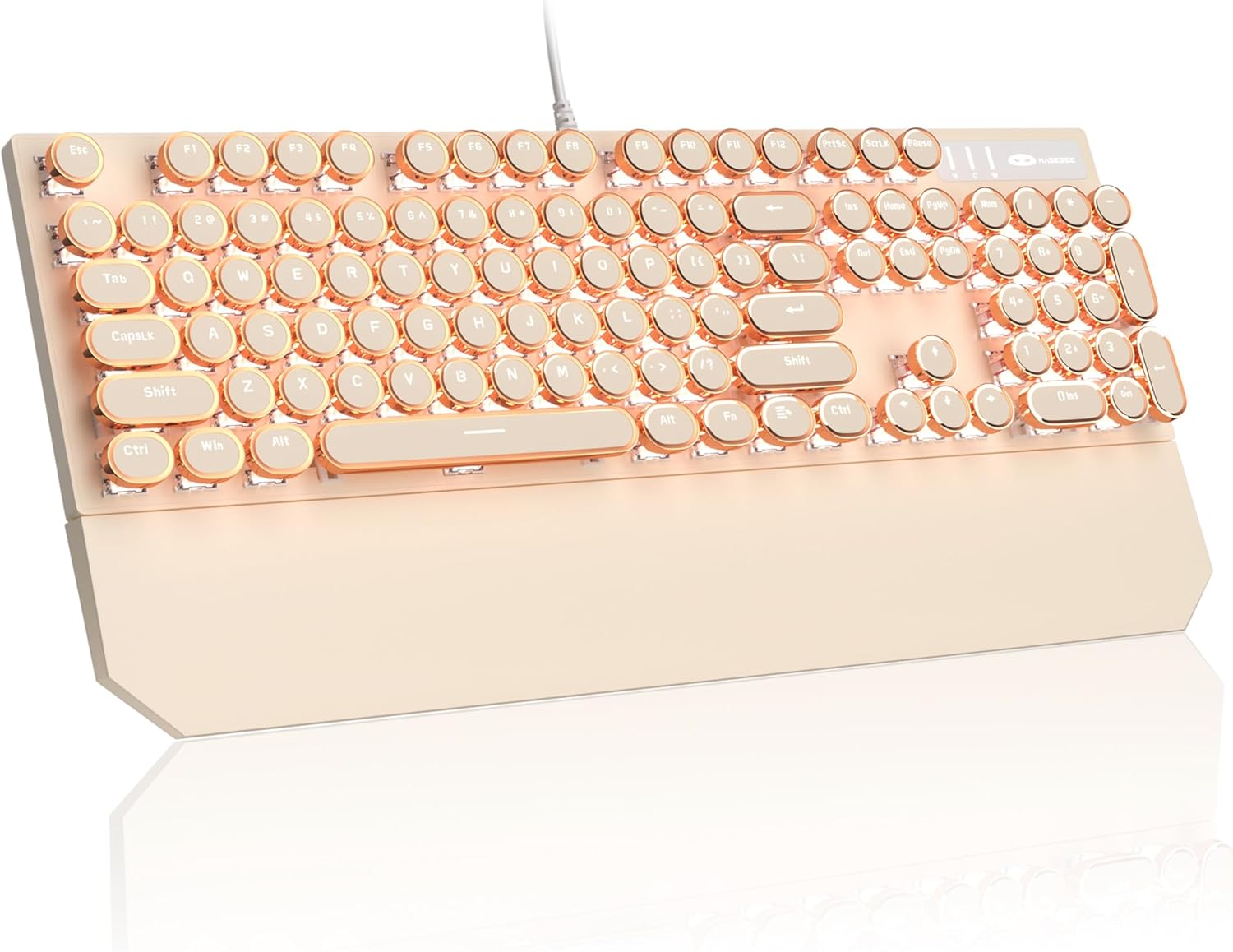 MageGee Retro Typewriter Mechanical Gaming Keyboard with LED Backlight