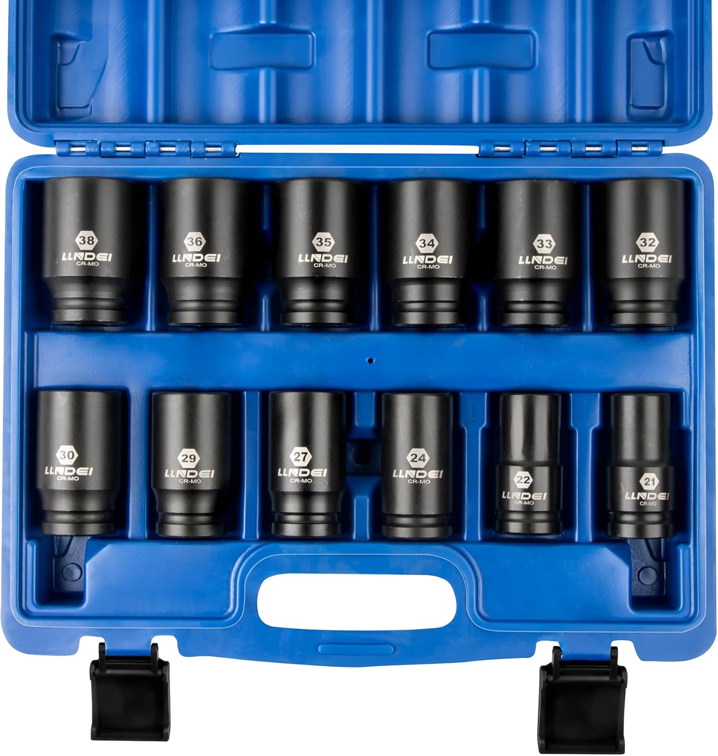 LLNDEI 3/4 inch Drive Impact Socket Set for Heavy Duty Use