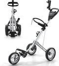 New-Version 3-Wheel Golf Push Cart: Foot Brake, Umbrella & Beverage Holder!