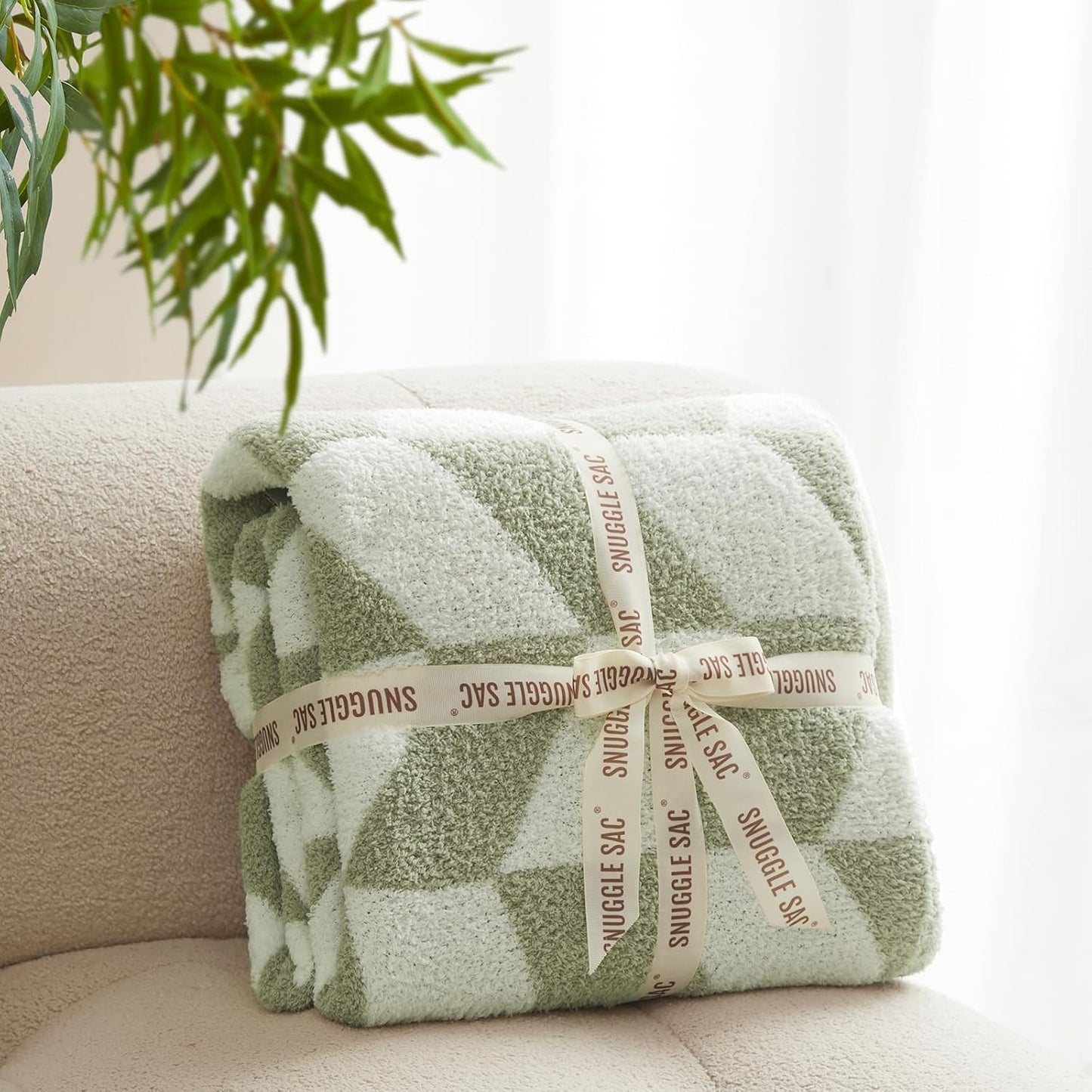 Snuggle Sac Sage Green Twin Size Blanket for Cozy Comfort