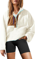 Yanekop Womens Fuzzy Fleece Pullover Sherpa Sweatshirt - Cozy Everyday